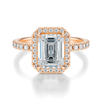 THE HILLARY Emerald Halo Pave Ring
