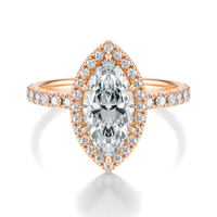 THE HILLARY Marquise Halo Pave Ring