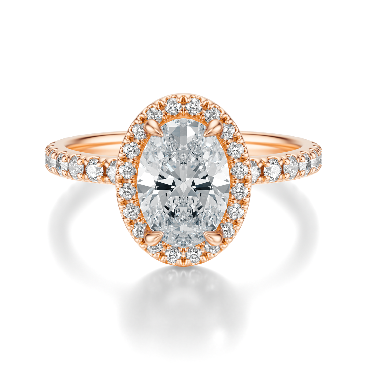 THE HILLARY Oval Halo Pave Ring