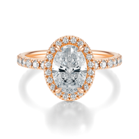 THE HILLARY Oval Halo Pave Ring