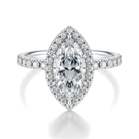 THE HILLARY Marquise Halo Pave Ring