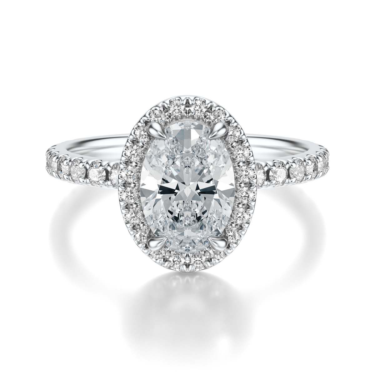 THE HILLARY Oval Halo Pave Ring