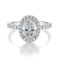 THE HILLARY Oval Halo Pave Ring