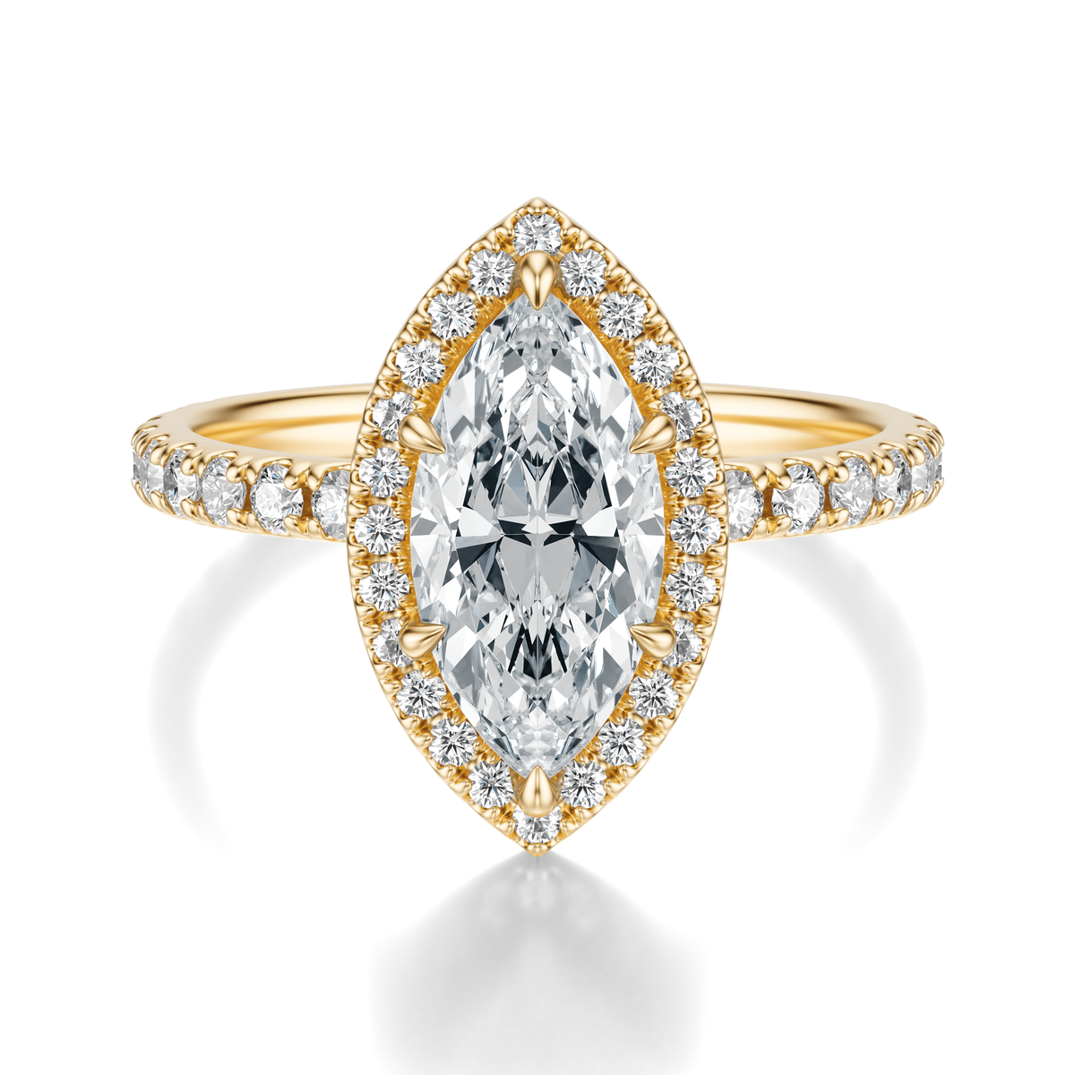 THE HILLARY Marquise Halo Pave Ring