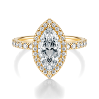 THE HILLARY Marquise Halo Pave Ring