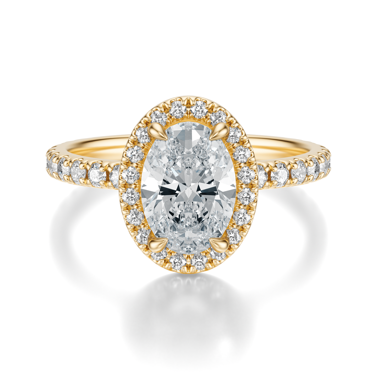 THE HILLARY Oval Halo Pave Ring
