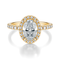 THE HILLARY Oval Halo Pave Ring