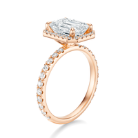THE HILLARY Emerald Halo Pave Ring