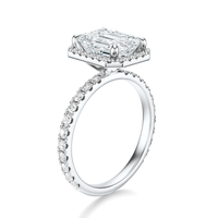 THE HILLARY Emerald Halo Pave Ring