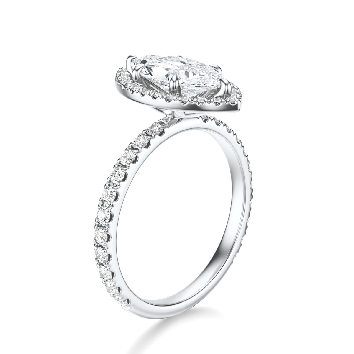 THE HILLARY Marquise Halo Pave Ring
