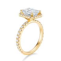 THE HILLARY Emerald Halo Pave Ring