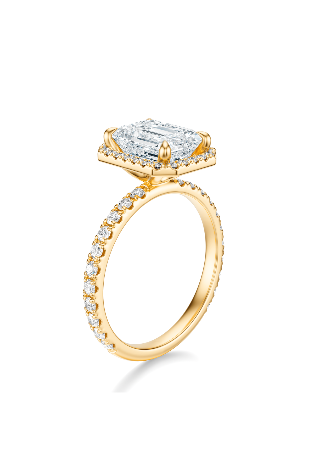 THE HILLARY Emerald Halo Pave Ring