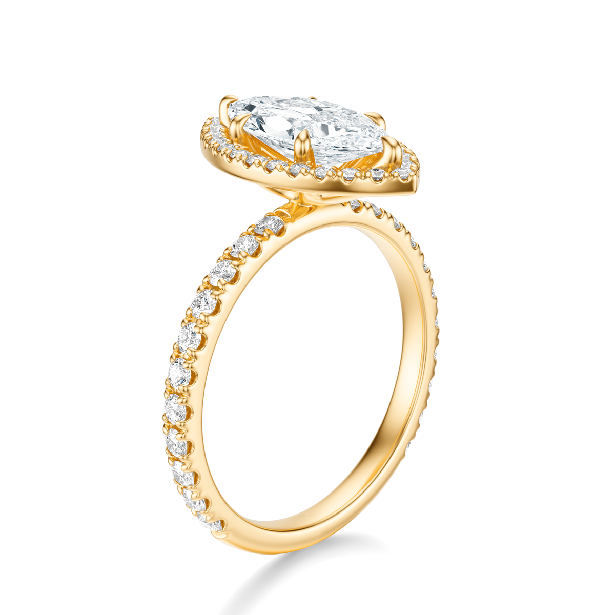 THE HILLARY Marquise Halo Pave Ring