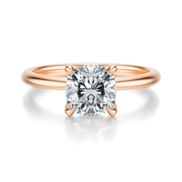 THE GRACE Cushion Hidden Halo Ring