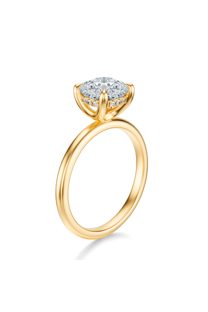 THE GRACE Cushion Hidden Halo Ring