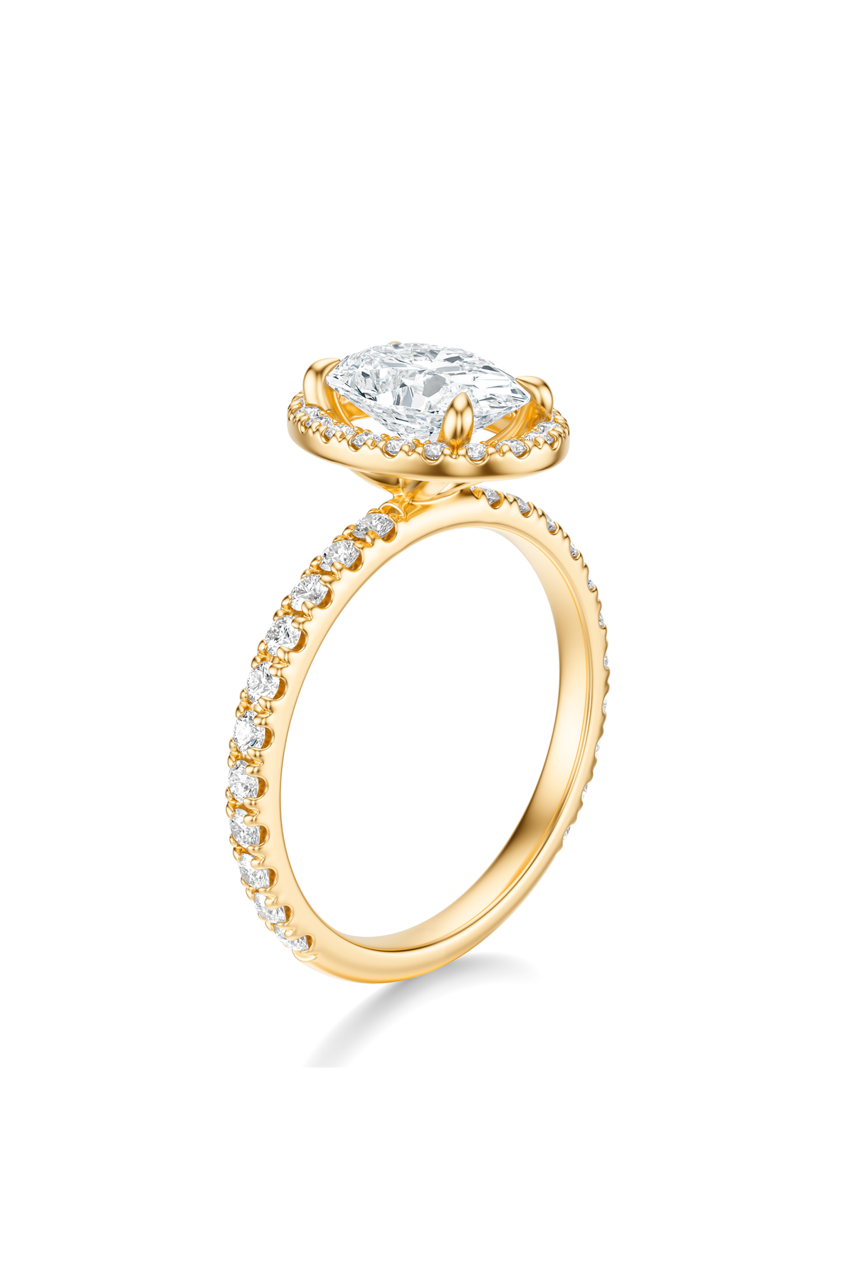 THE HILLARY Oval Halo Pave Ring