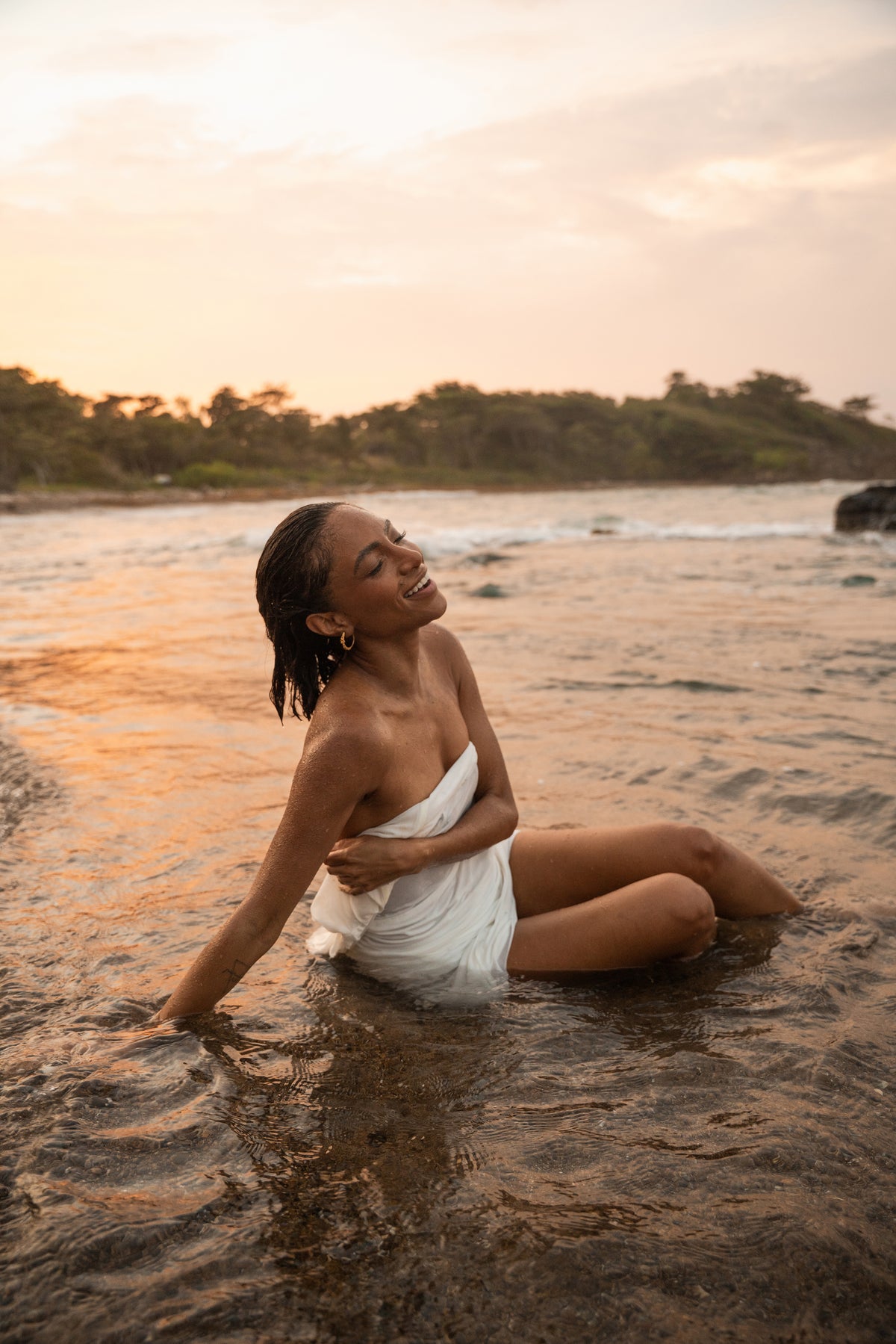 THE SORREL Hibiscus Diamond Hoop Earrings III