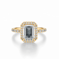 THE HILLARY Emerald Halo Pave Ring