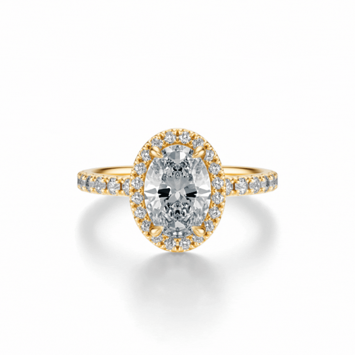 THE HILLARY Oval Halo Pave Ring