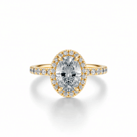 THE HILLARY Oval Halo Pave Ring