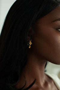 THE SORREL Hibiscus Diamond Hoop Earrings III