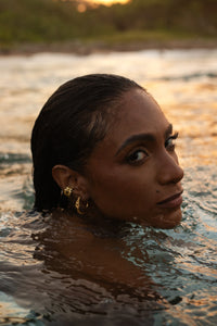 THE SORREL Hibiscus Diamond Hoop Earrings III