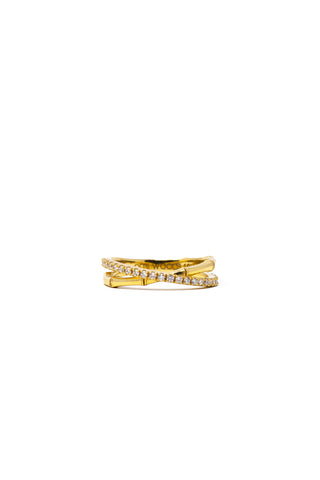 THE ORGANIC Sculptural Bangle Stack with Diamond