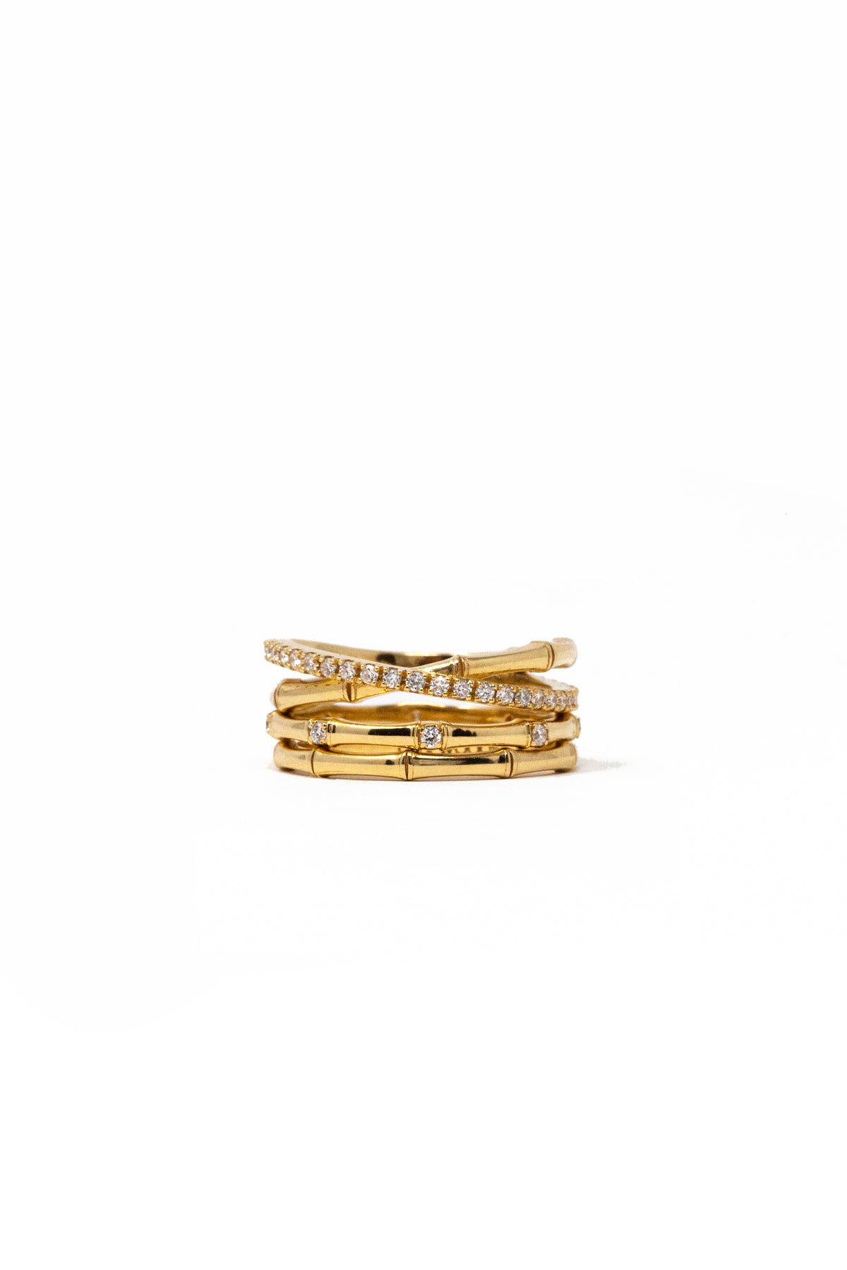 THE BAMBOO Diamond Ring Stack
