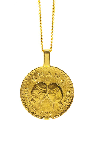 THE GHANA Talking Drum Coin Necklace