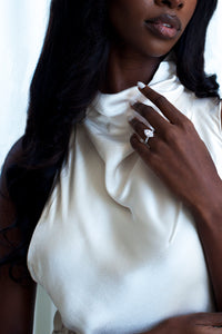 THE HILLARY Marquise Halo Pave Ring