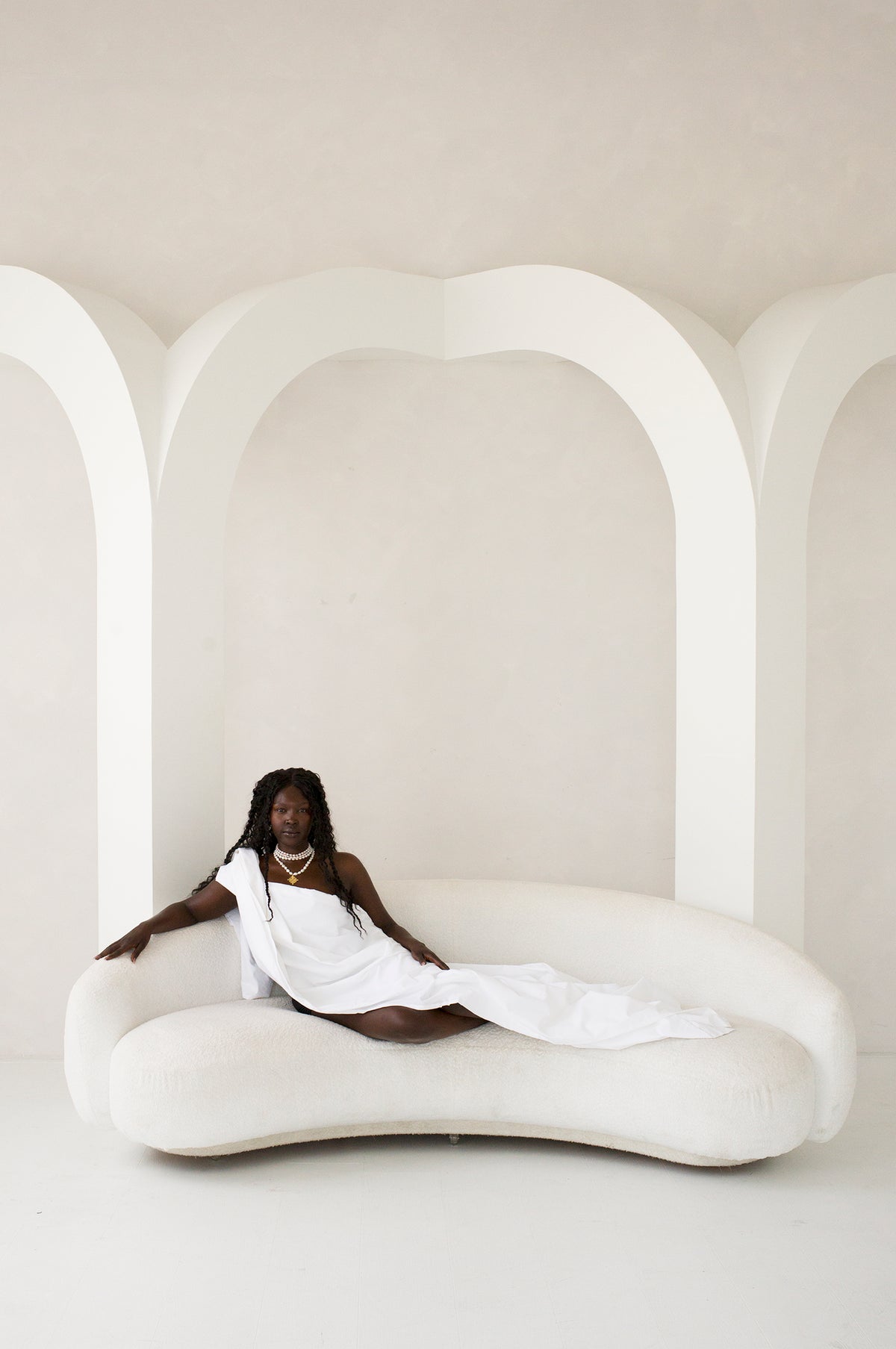 THE PEARL Choker and Ethiopian Cross Necklace Stack