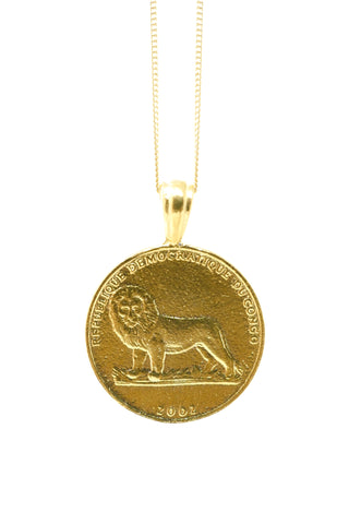 THE CONGO Lion and Turtle Coin Necklace