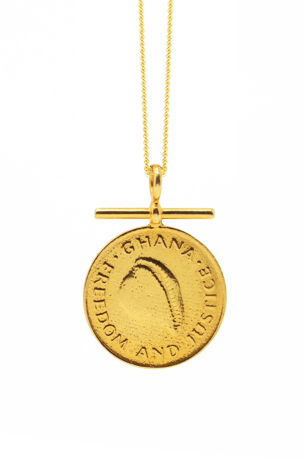 THE GHANA Crest and Cowrie Bar Coin Necklace