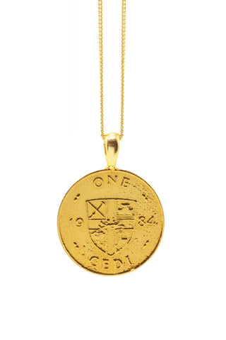 THE NIGERIA Crest and Palm Coin Necklace