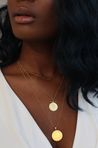THE CLEOPATRA Coin Necklace with Pearls