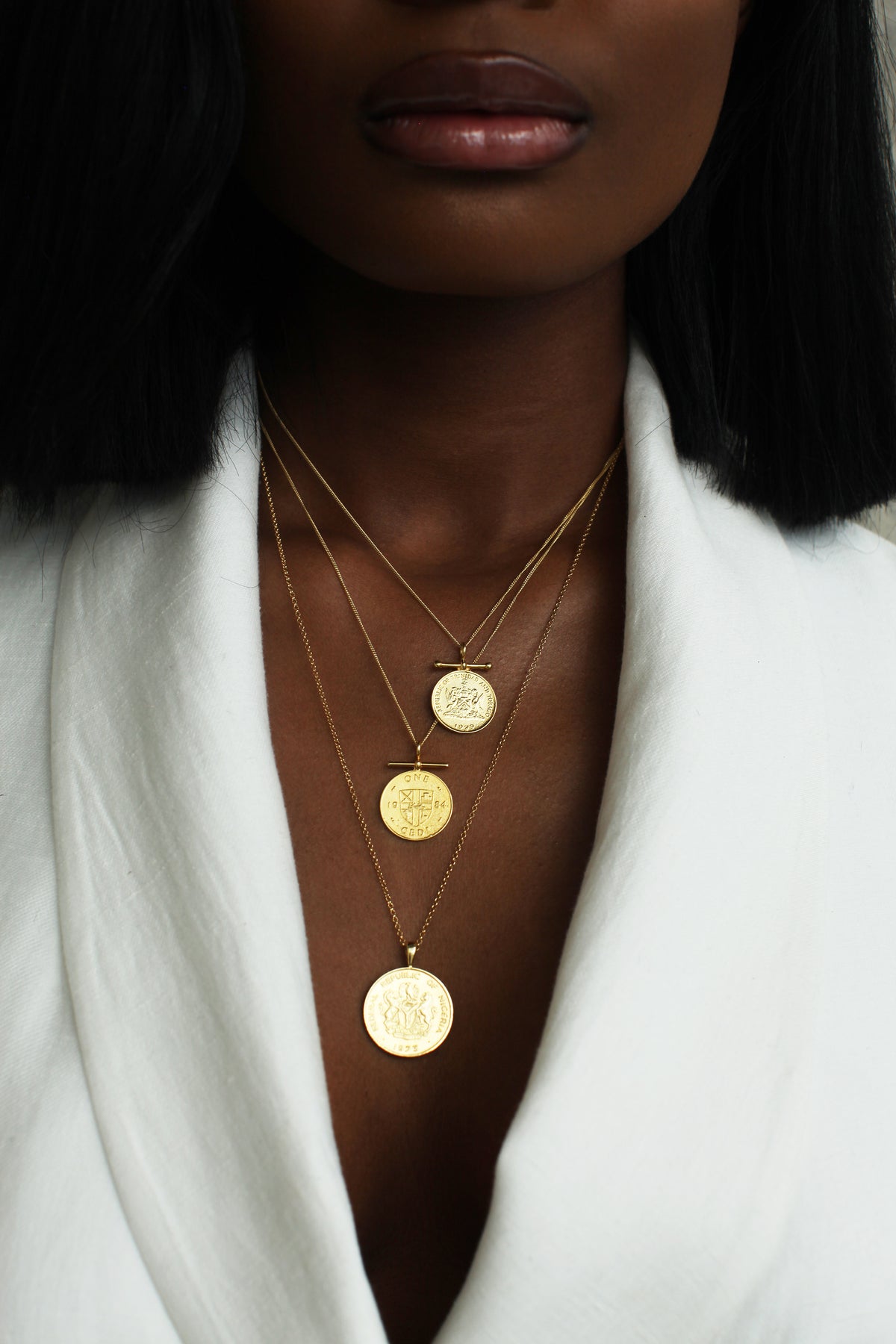 THE GHANA Crest and Cowrie Bar Coin Necklace