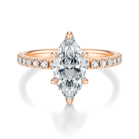 THE JAQUELINE Marquise Hidden Halo Pave Ring