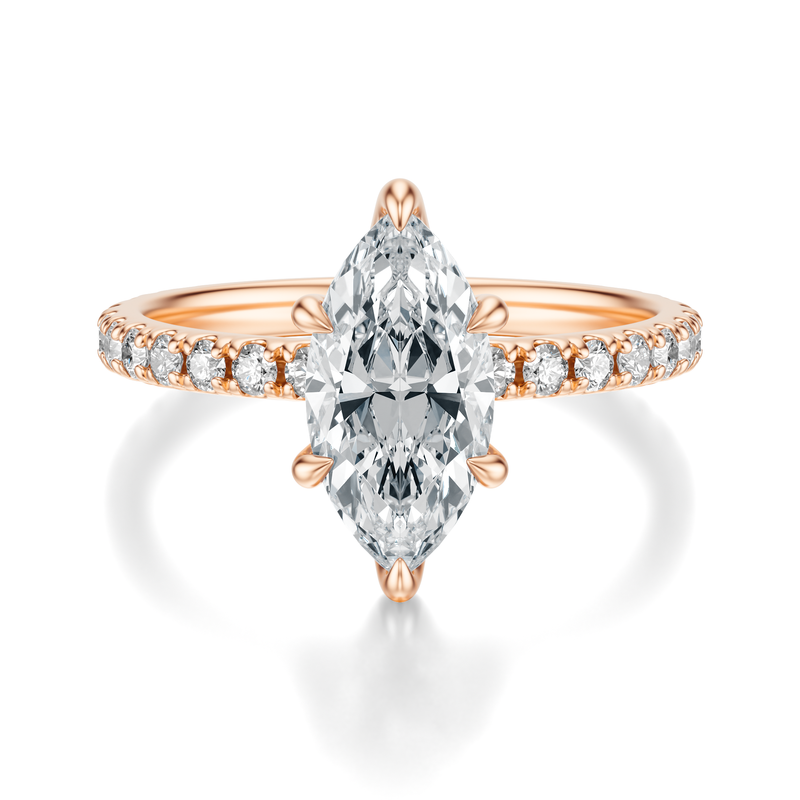THE JAQUELINE Marquise Hidden Halo Pave Ring