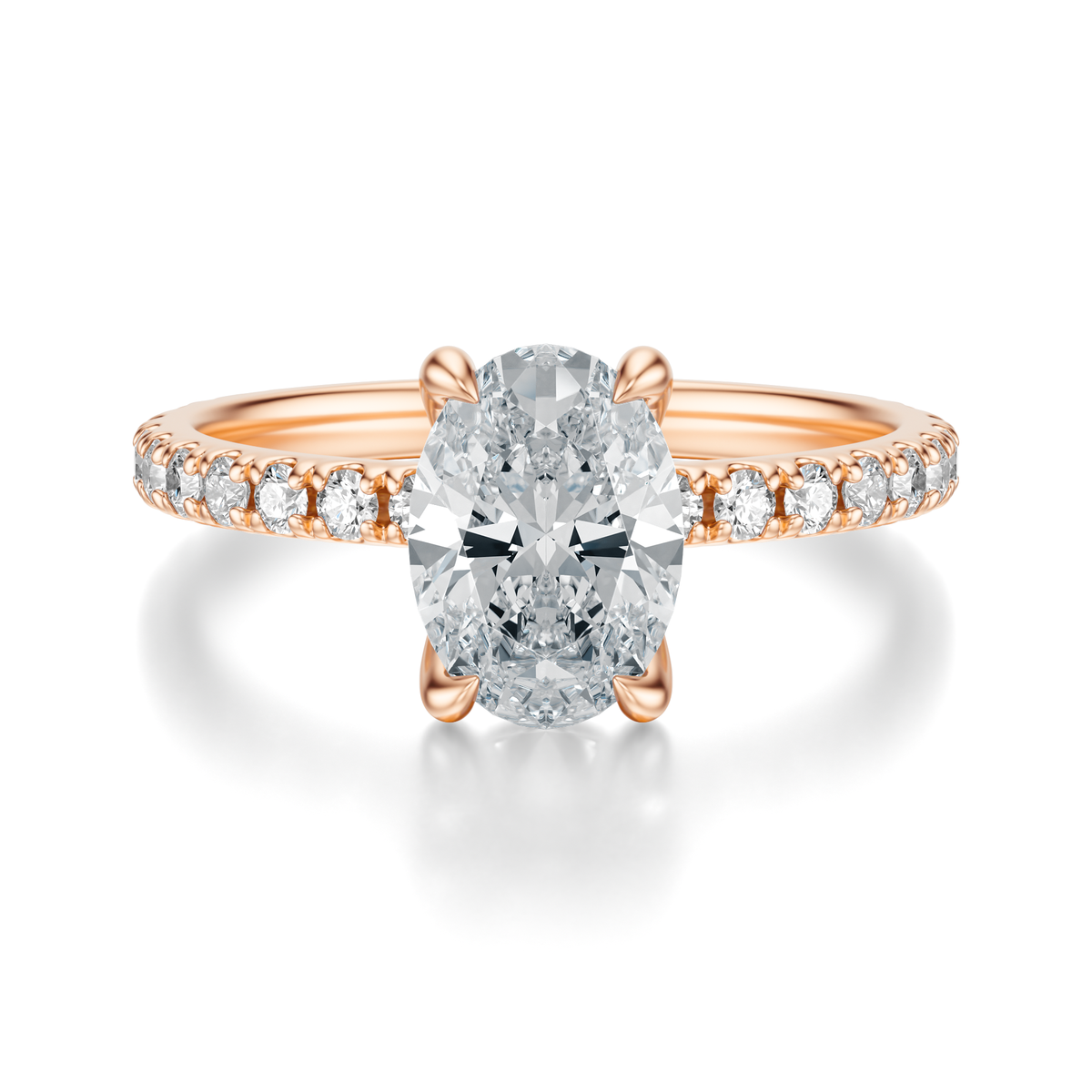 THE JAQUELINE Oval Hidden Halo Pave Ring