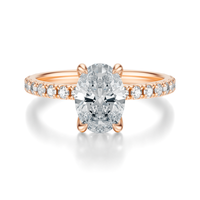 THE JAQUELINE Oval Hidden Halo Pave Ring