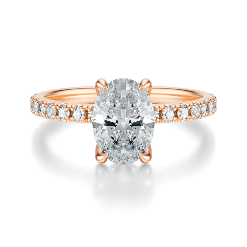 THE JAQUELINE Oval Hidden Halo Pave Ring