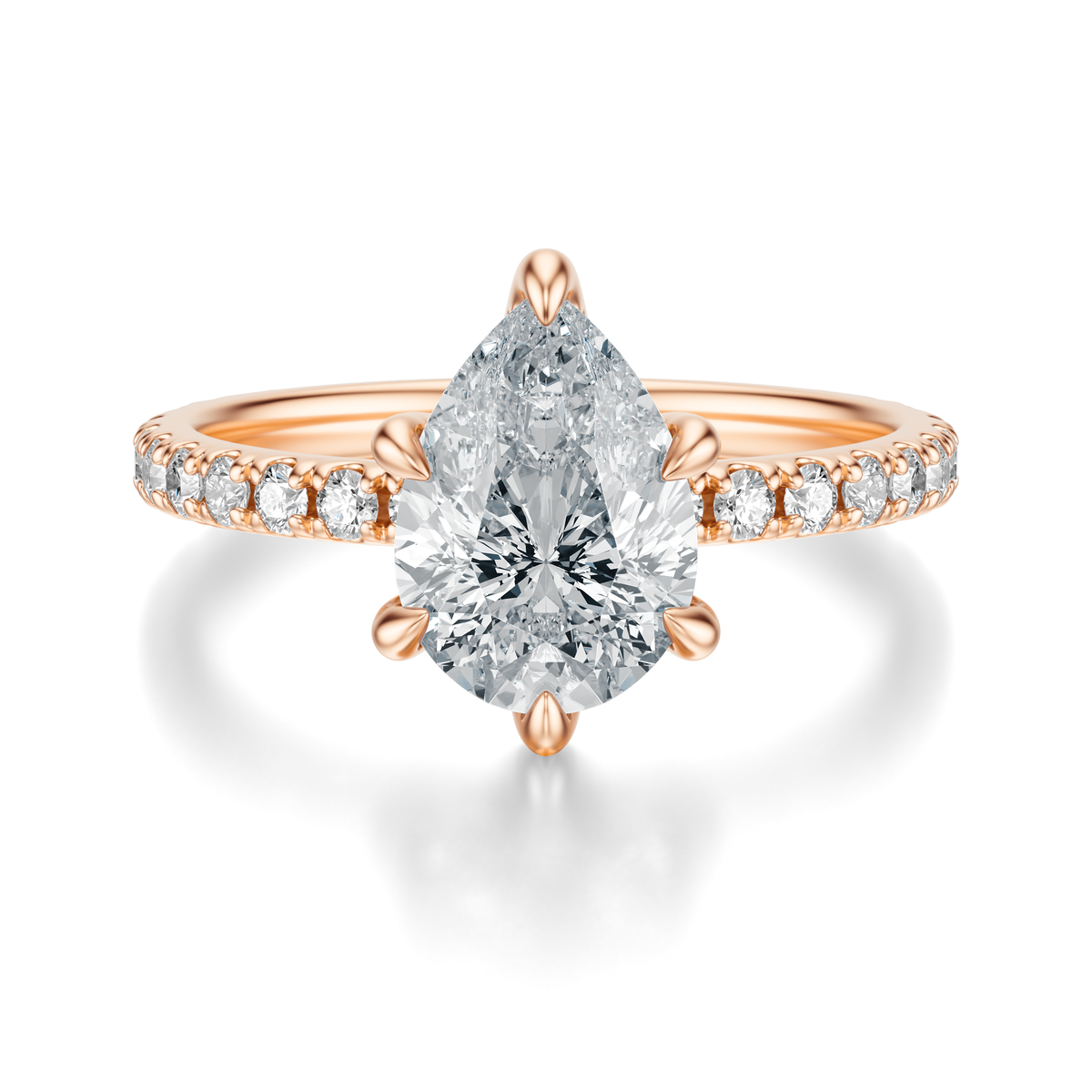 THE JAQUELINE Pear Hidden Halo Pave Ring