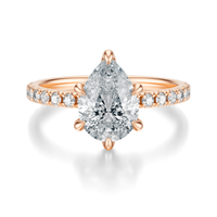 THE JAQUELINE Pear Hidden Halo Pave Ring
