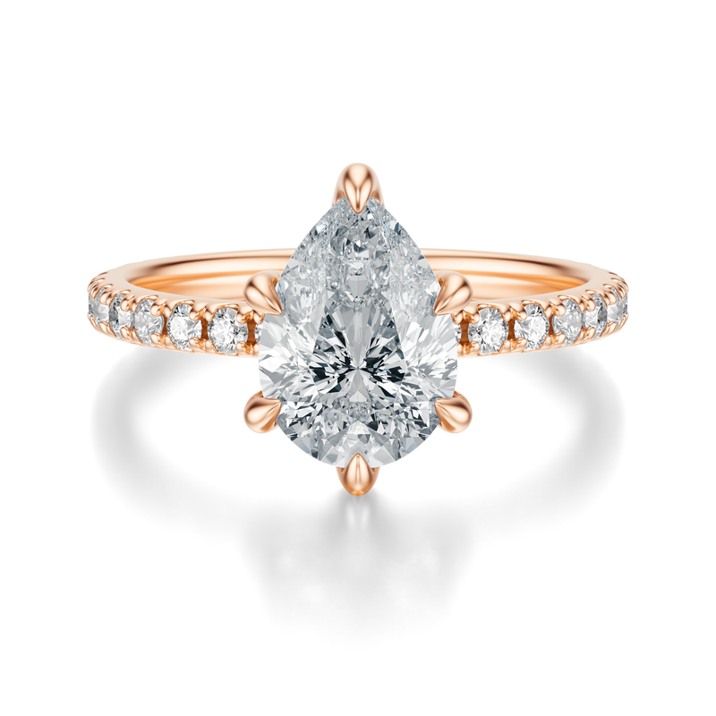 THE JAQUELINE Pear Hidden Halo Pave Ring