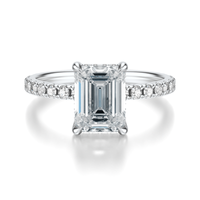 THE JAQUELINE Emerald Hidden Halo Pave Ring