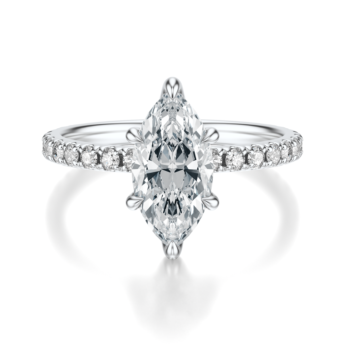 THE JAQUELINE Marquise Hidden Halo Pave Ring
