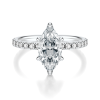 THE JAQUELINE Marquise Hidden Halo Pave Ring