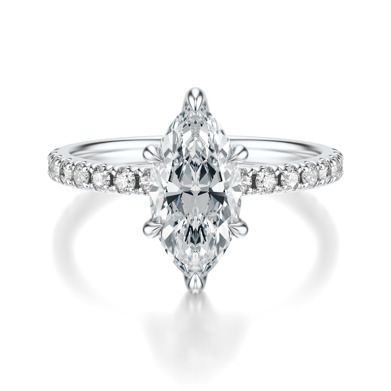 THE JAQUELINE Marquise Hidden Halo Pave Ring