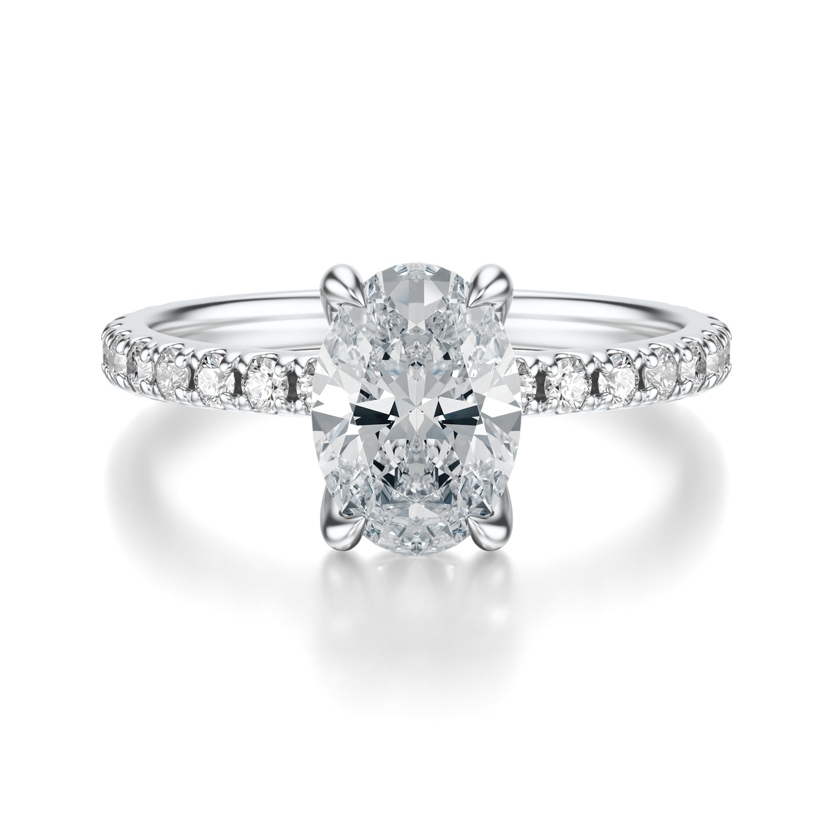 THE JAQUELINE Oval Hidden Halo Pave Ring