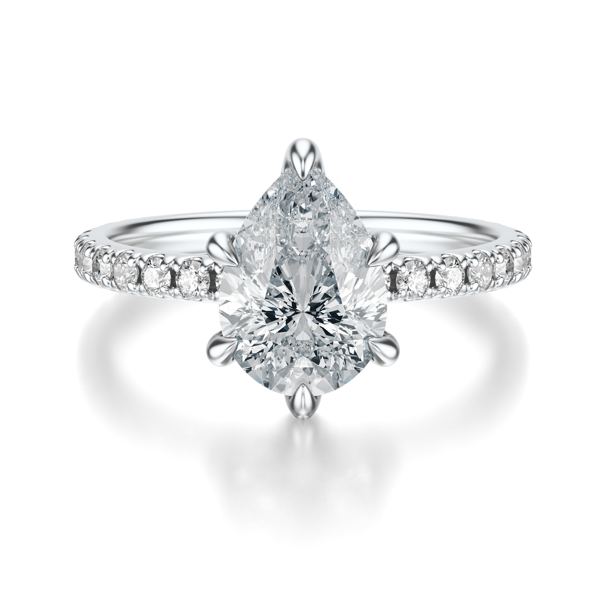THE JAQUELINE Pear Hidden Halo Pave Ring